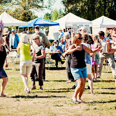 Getting in the groove at the Skagit River Salmon Festival.